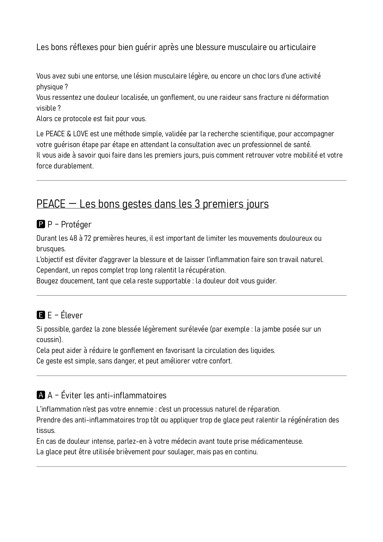 les bons réflexes kiné